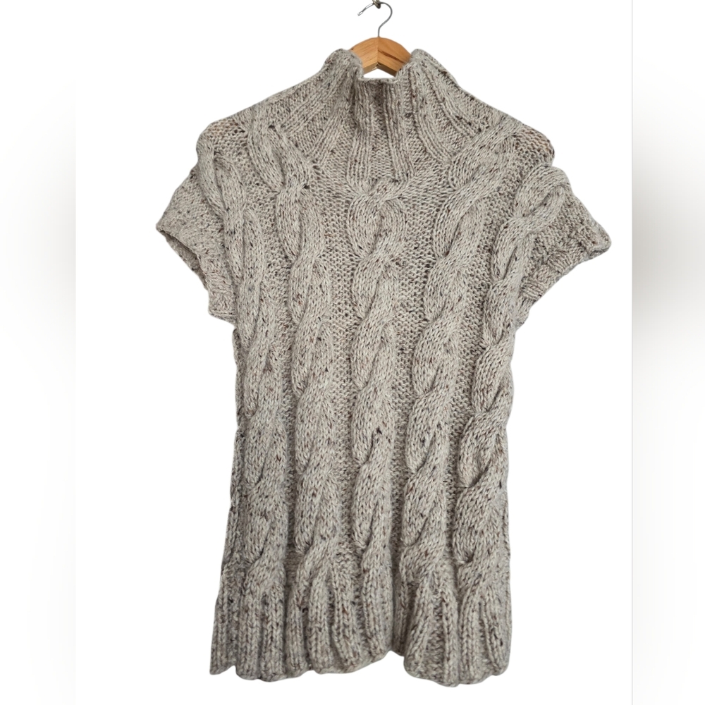 Handknit Short Sleeve Turtleneck Sweater